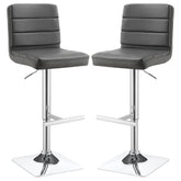 Bianca Upholstered Adjustable Bar Stool Black (Set of 2)